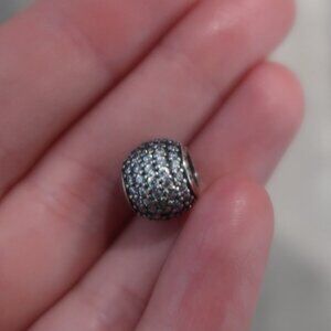 Pandora sparkling pave round sterling silver charm